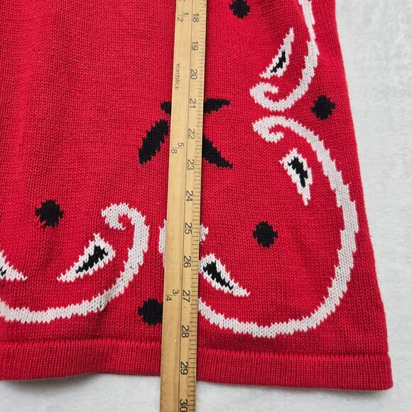 Breckenridge Womens Vintage 90s Western Cottage Bandana Knit Tunic Sweater M - Picture 12 of 12